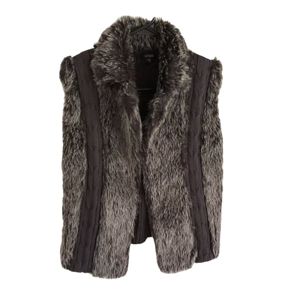 NWOT XOXO Faux Fur Cable Knit Sweater Vest